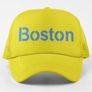 Boston Printed Yellow Trucker Hat